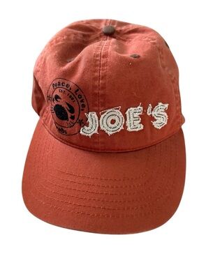 Joe's Crab Shack Maui Strapback Baseball Cap Orange & Brown Embroidered Hat EUC